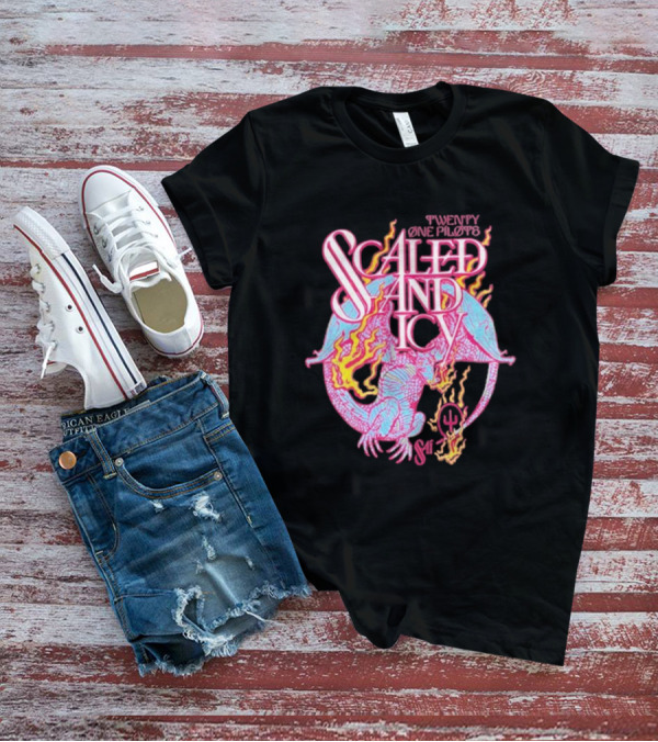 Twenty One Pilots Scaled And Icy Dragon Flame Artwork T-Shirt