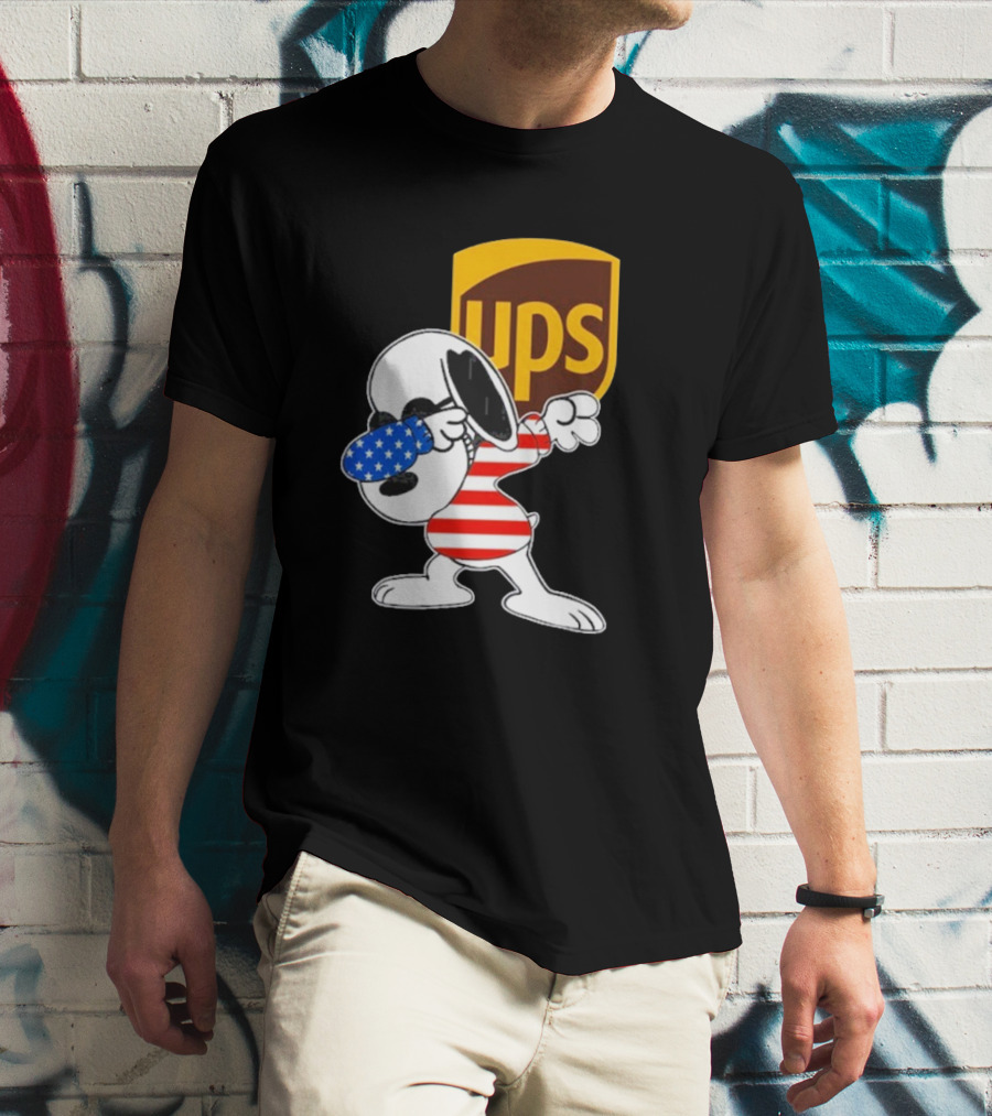 UPS Snoopy Dabbing American Flag Style T-Shirt