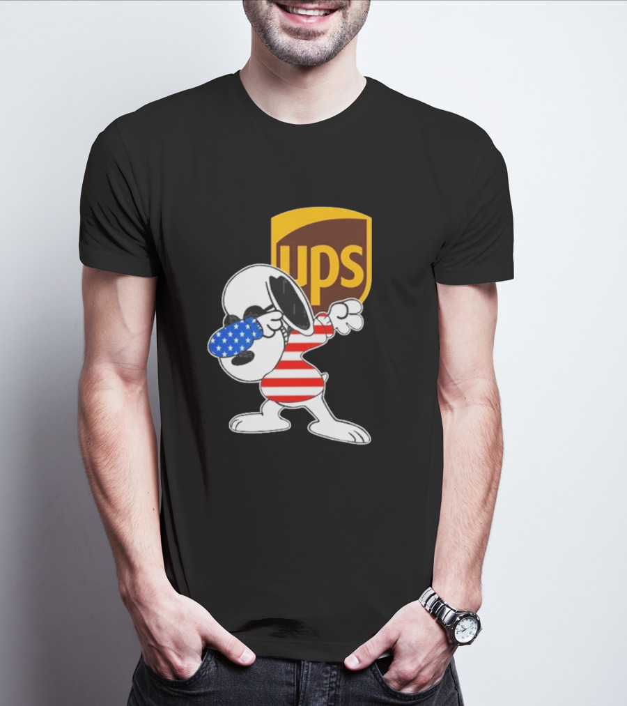UPS Snoopy Dabbing American Flag Style T-Shirt