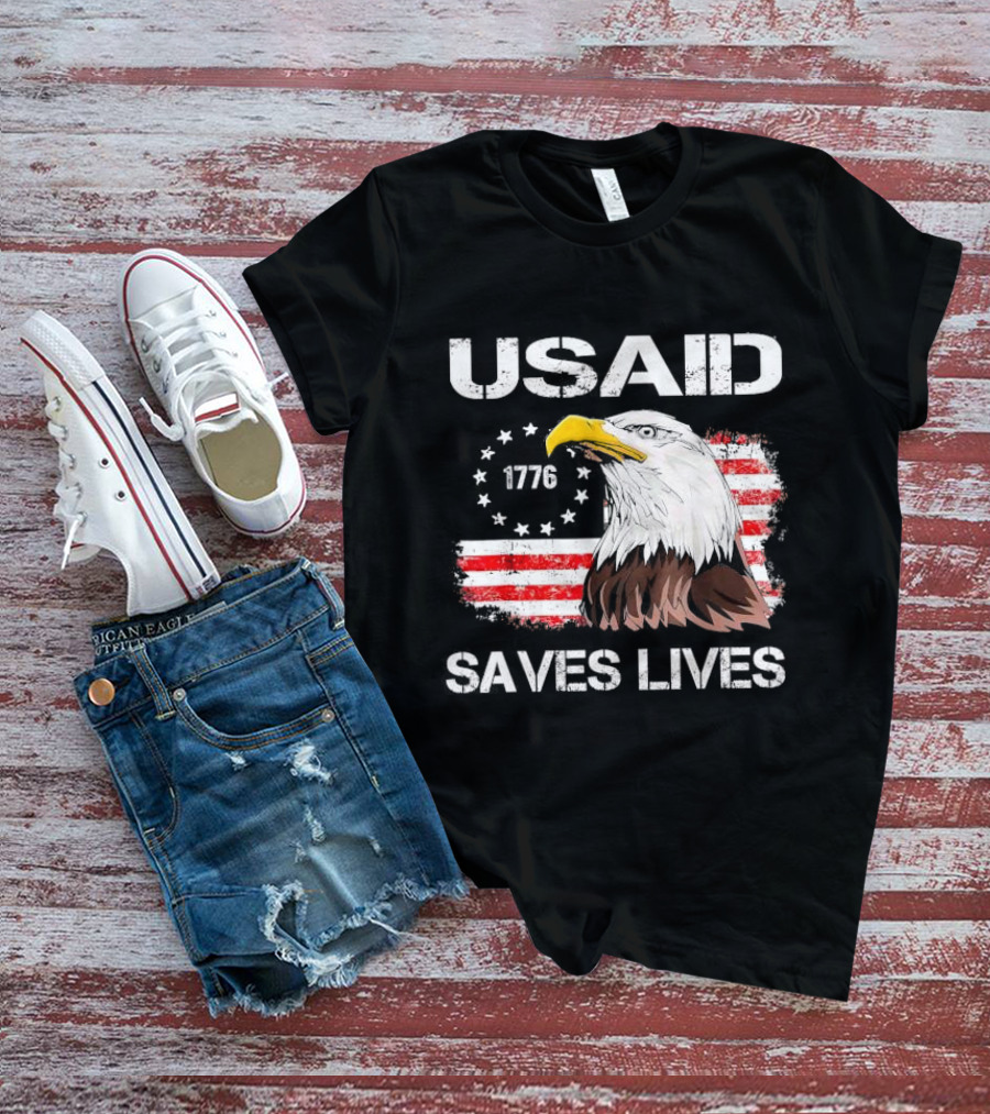 USAID Saves Lives 1776 American Flag Eagle T-Shirt