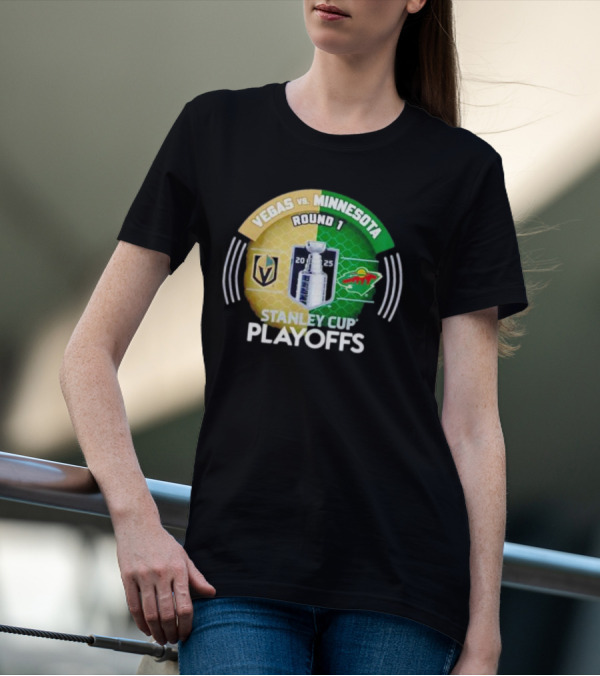 Vegas Vs Minnesota Round 1 Stanley Cup Playoffs 2025 T-Shirt