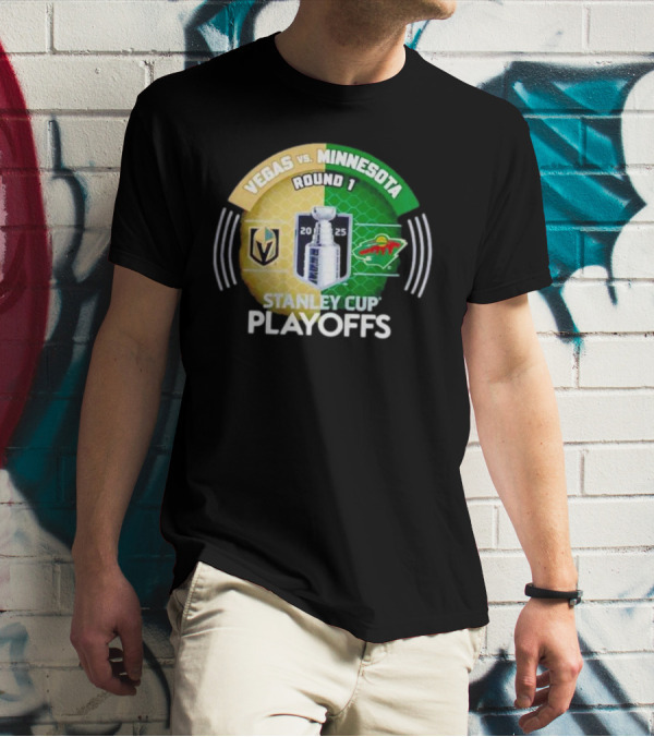 Vegas Vs Minnesota Round 1 Stanley Cup Playoffs 2025 T-Shirt