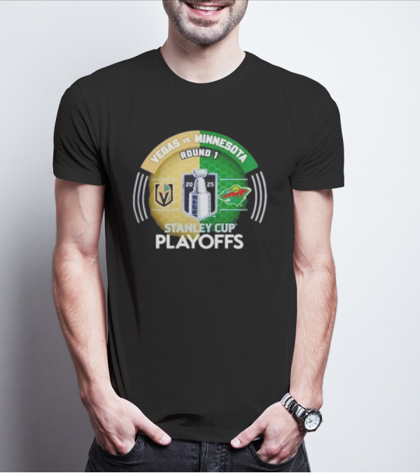Vegas Vs Minnesota Round 1 Stanley Cup Playoffs 2025 T-Shirt