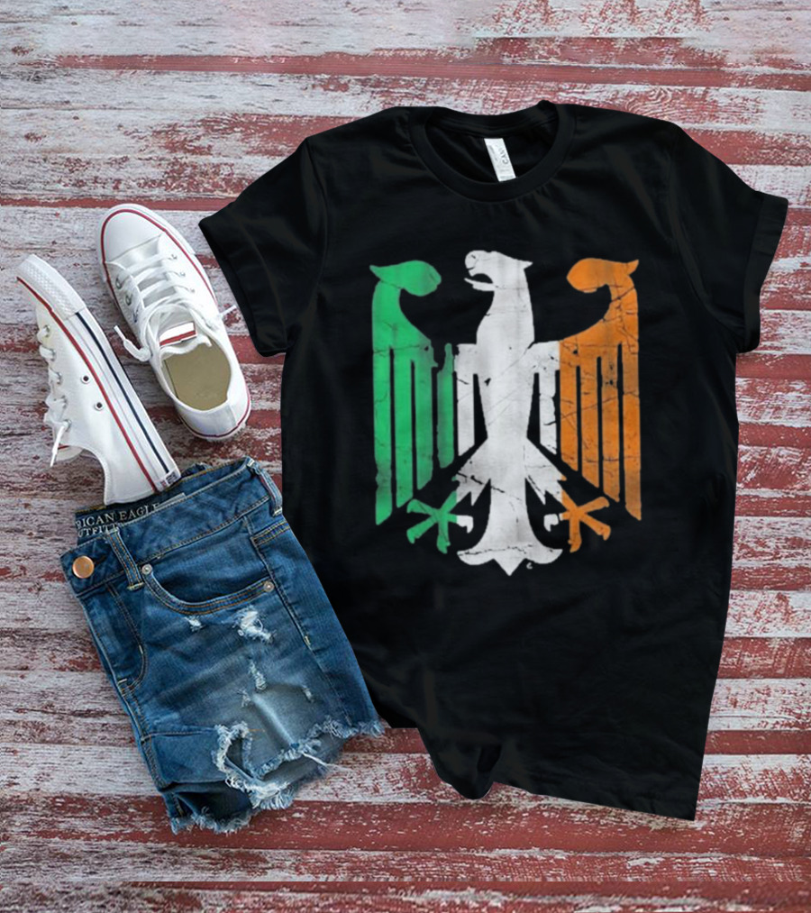 Vintage Irish German Eagle Emblem St Patrick’s Day Heritage T-Shirt