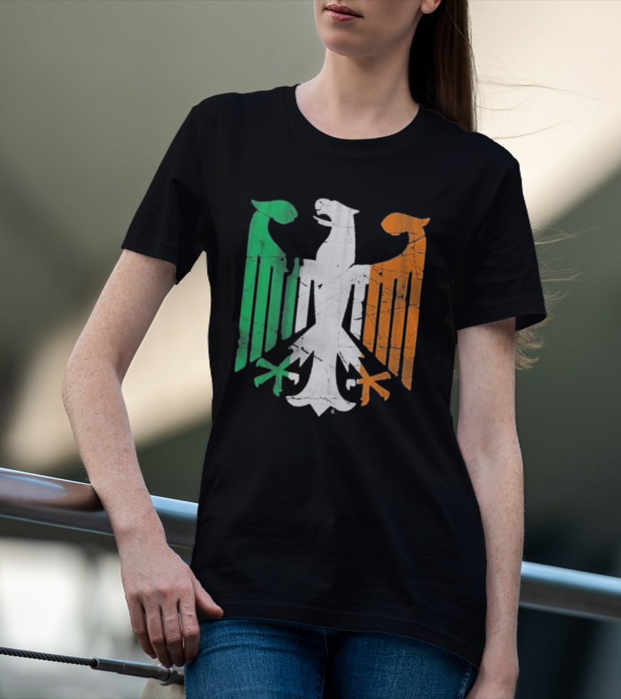 Vintage Irish German Eagle Emblem St Patrick’s Day Heritage T-Shirt