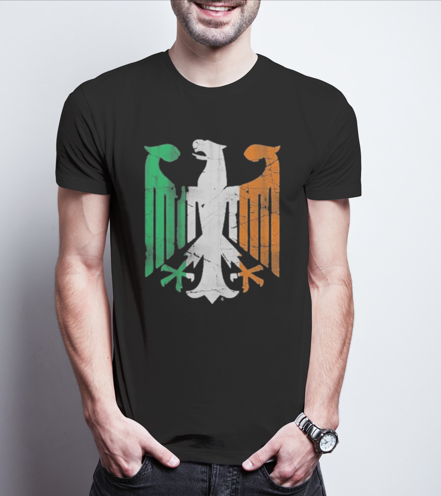 Vintage Irish German Eagle Emblem St Patrick’s Day Heritage T-Shirt