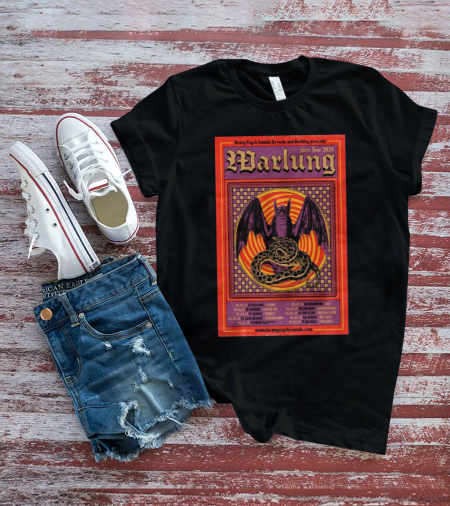 Heavy Psych Sounds Records Warlung Euro Tour 2025 Pescara Mannheim Dresden T-Shirt