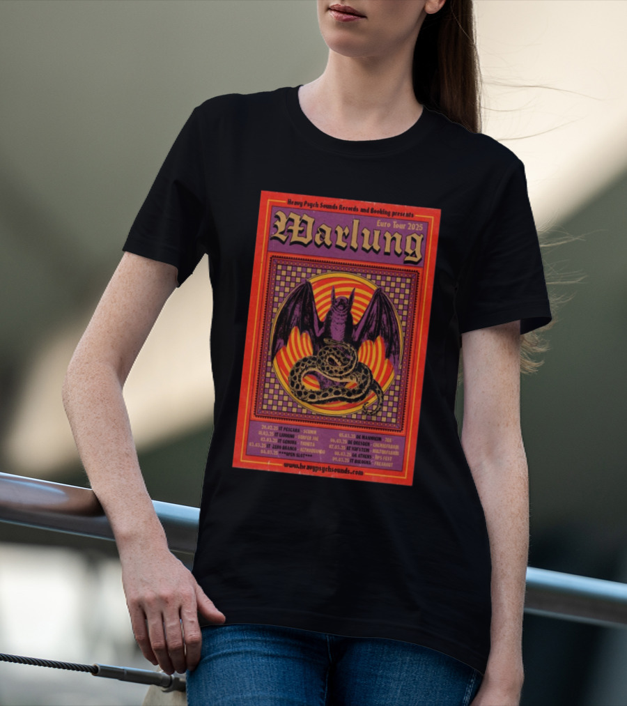 Heavy Psych Sounds Records Warlung Euro Tour 2025 Pescara Mannheim Dresden T-Shirt