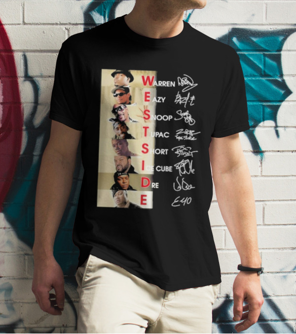 Warren Eazy Snoop Tupac Short Ice Cube Dre E40 Westside T-Shirt