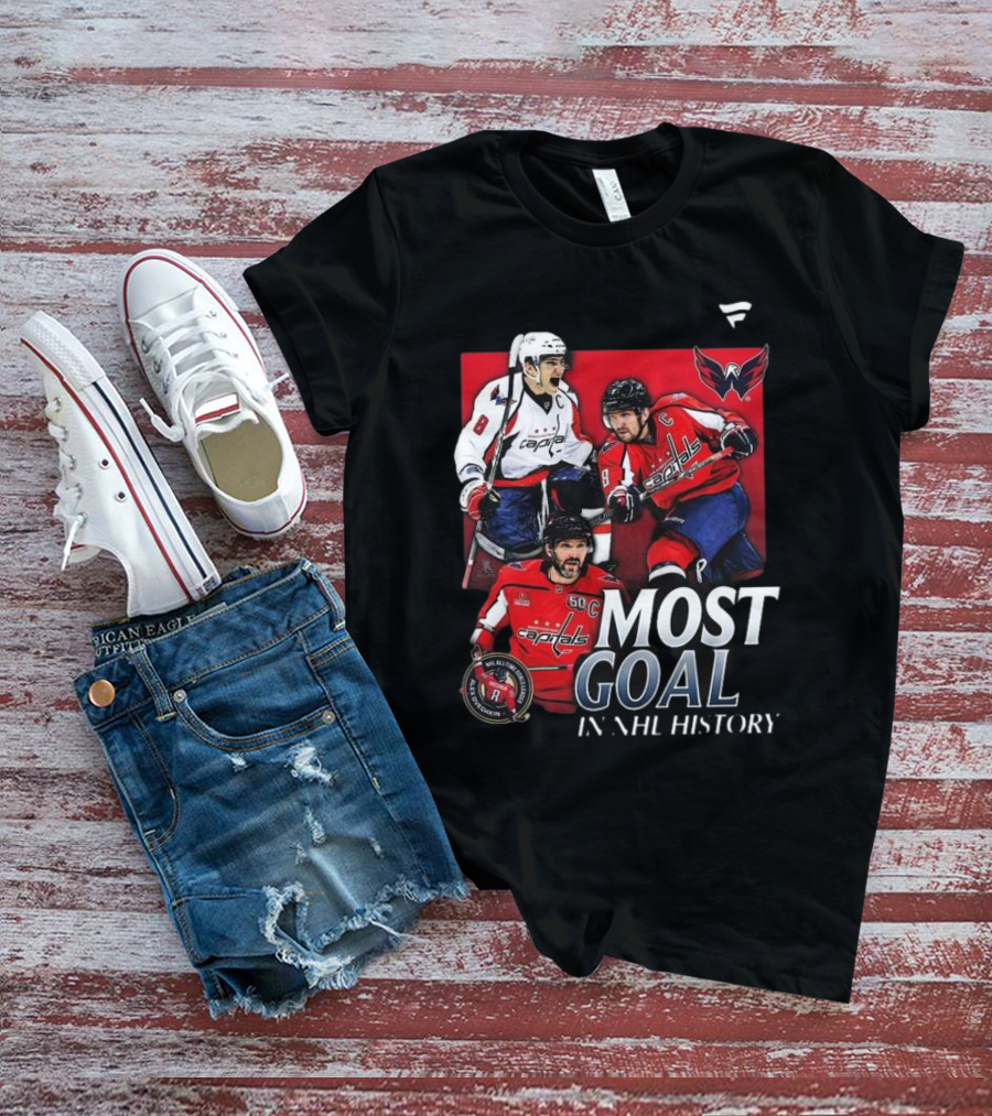 Washington Capitals Alexander Ovechkin Most Goals In NHL History Evolution 8 T-Shirt