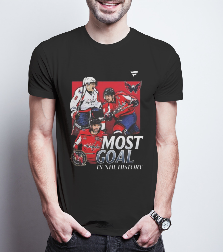 Washington Capitals Alexander Ovechkin Most Goals In NHL History Evolution 8 T-Shirt