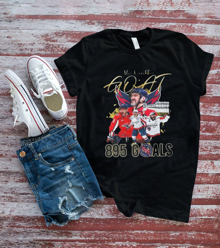 Washington Capitals NHL Alex Ovechkin GOAT 895 Goals Signature Collection T-Shirt