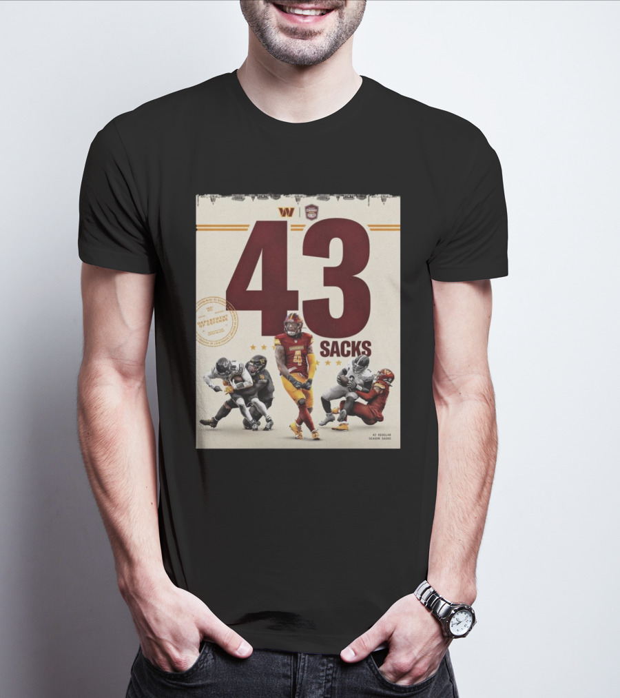 Washington Commanders 43 Sacks Chunky Sacks Hunger Program T-Shirt