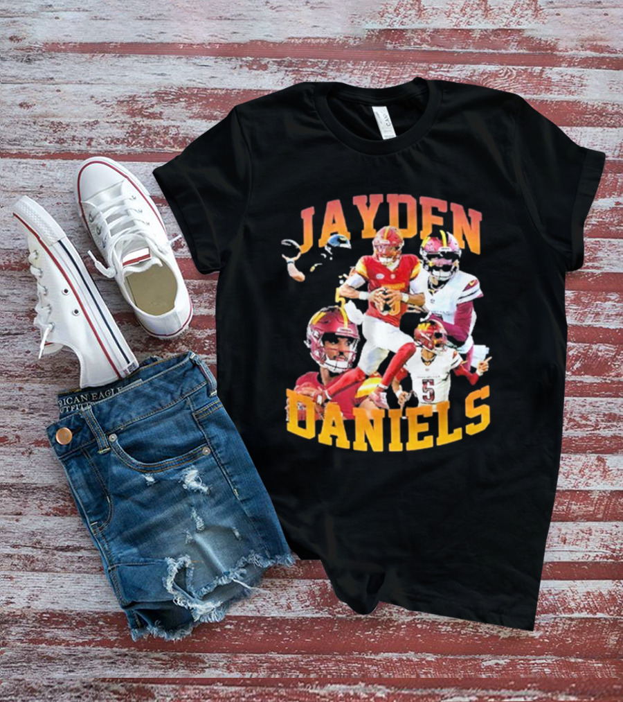 Jayden Daniels Washington Commanders Football Player Collage T-Shirt