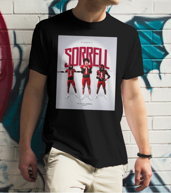 Washington State Cougars Sorrell DB Trillion Signed Football Palouse T-Shirt