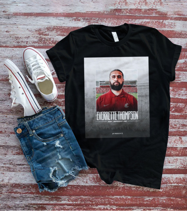Washington State Football Everette Thompson Assistant Defensive Line Coach Palouse Stadium T-Shirt