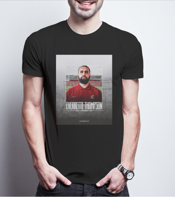 Washington State Football Everette Thompson Assistant Defensive Line Coach Palouse Stadium T-Shirt