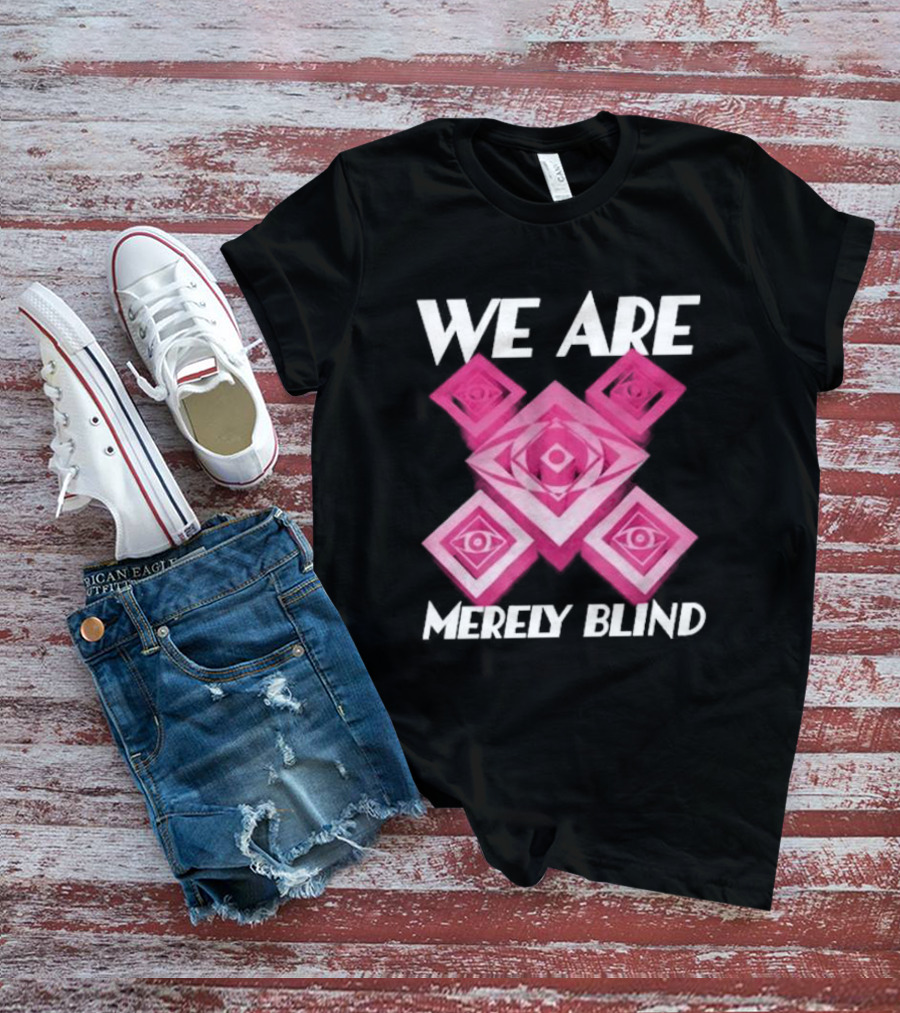 We Are Merely Blind Pink Geometric Eye Pattern T-Shirt