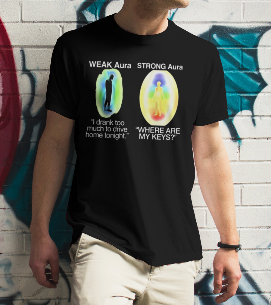 Weak Aura I Drank Too Much To Drive Home Strong Aura Where Are My Keys T-Shirt