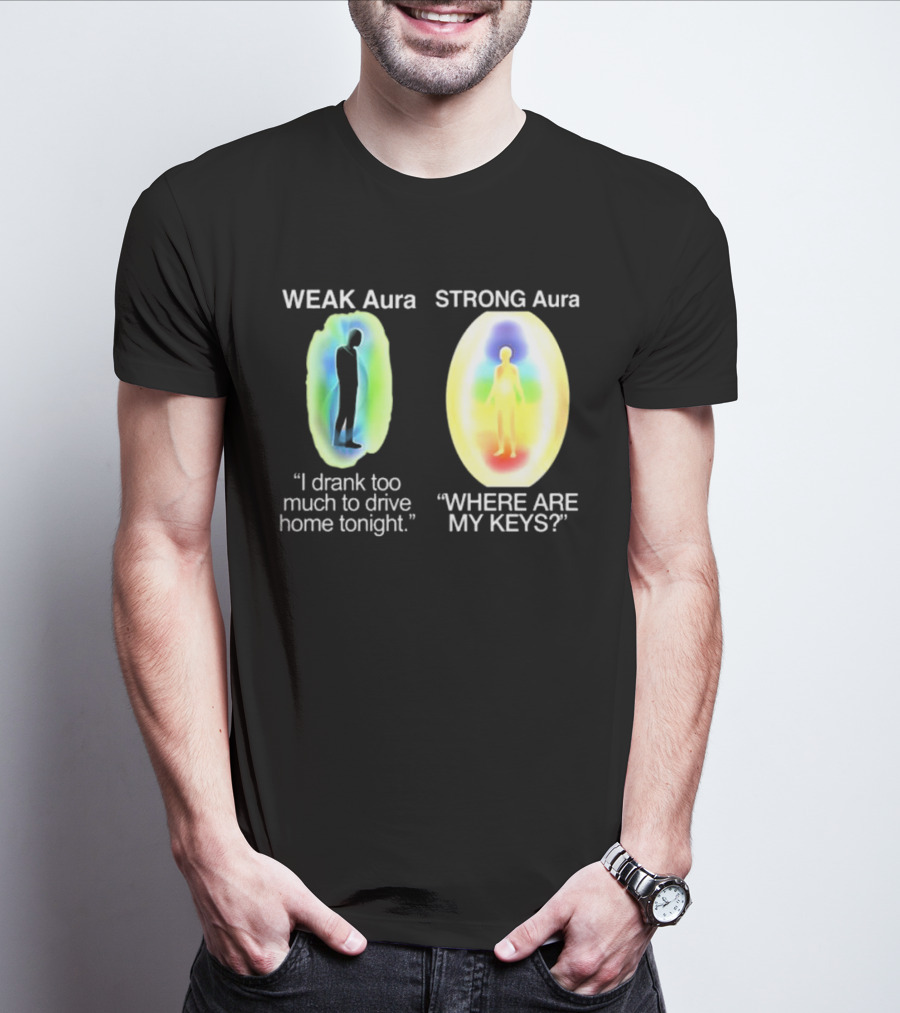 Weak Aura I Drank Too Much To Drive Home Strong Aura Where Are My Keys T-Shirt