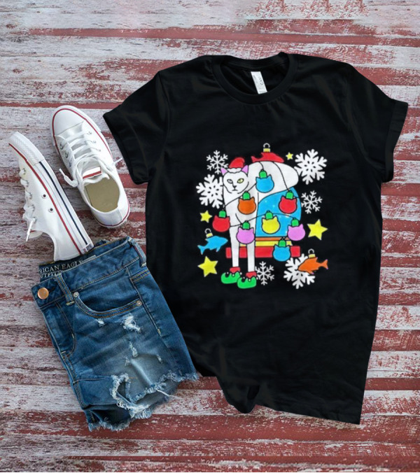 Weird Little Holiday Christmas 2024 Festive Llama Decorated With Ornaments T-Shirt