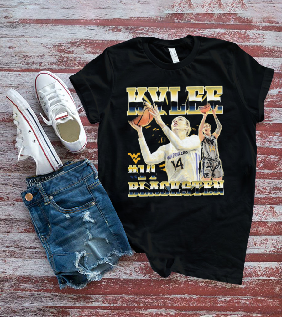 West Virginia Mountaineers Basketball Kylee Blacksten #14 T-Shirt
