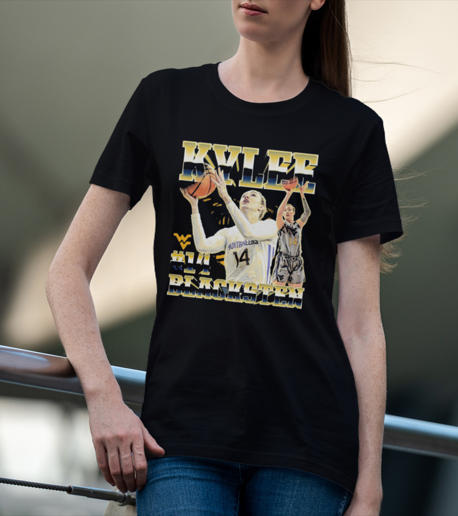 West Virginia Mountaineers Basketball Kylee Blacksten #14 T-Shirt