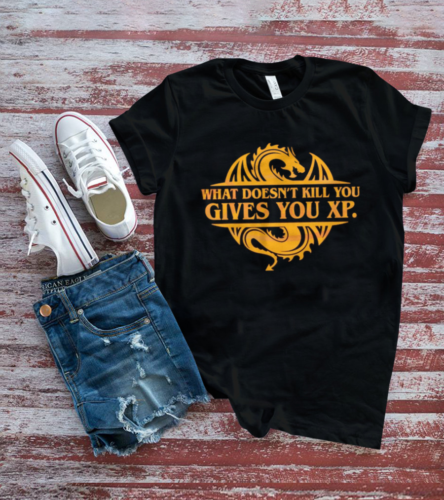 What Doesn’t Kill You Gives You XP Dragon Icon Dungeons And Dragons T-Shirt