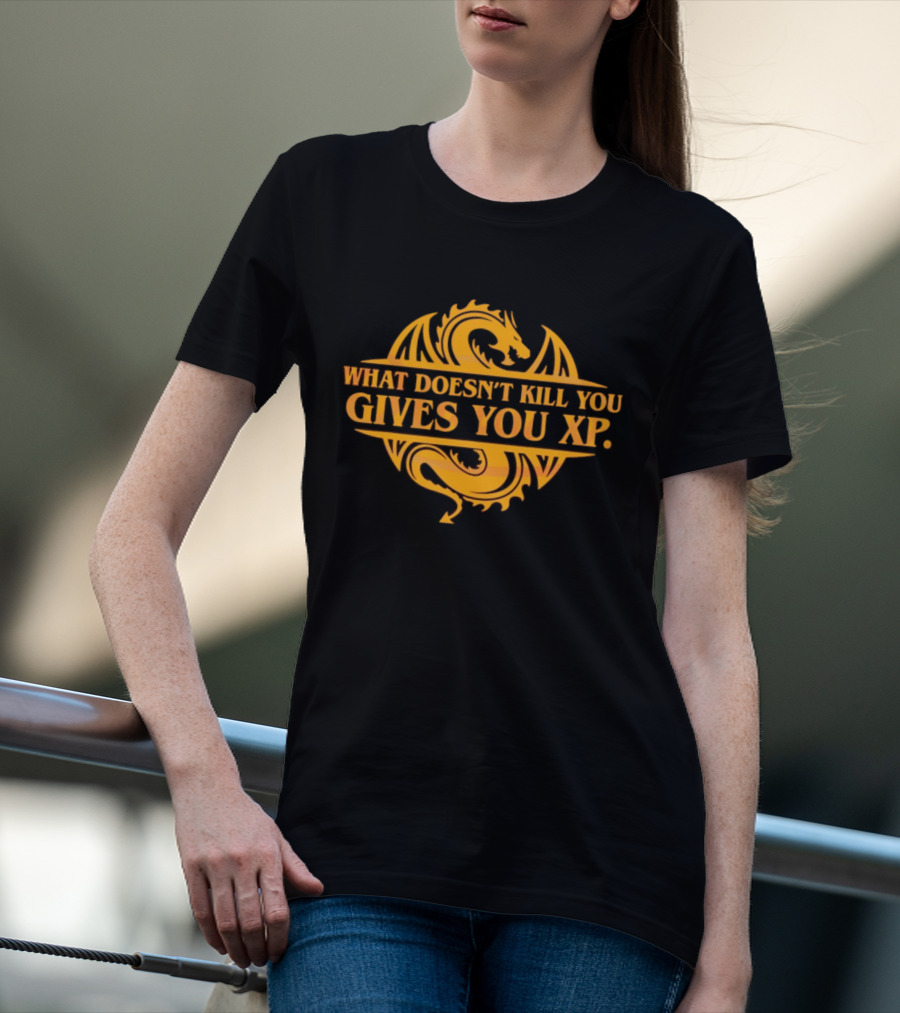 What Doesn’t Kill You Gives You XP Dragon Icon Dungeons And Dragons T-Shirt