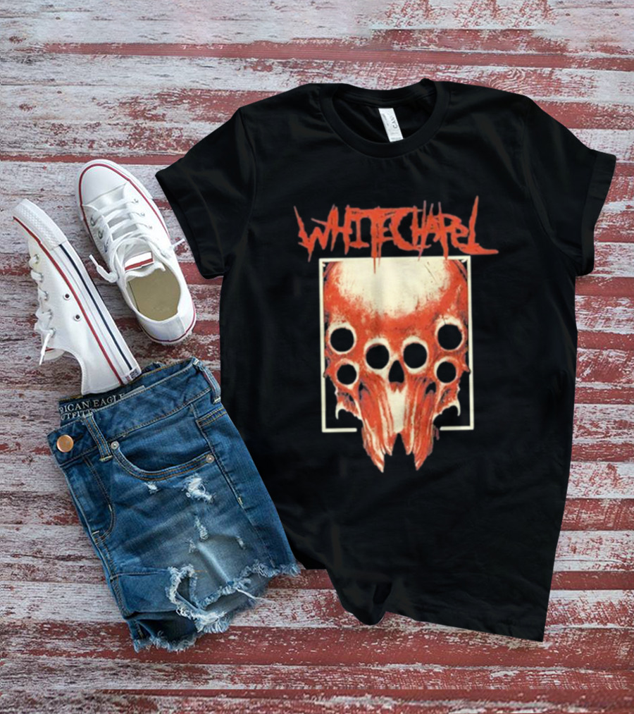 Whitechapel Skull Bone With Red Cult Woods Imagery T-Shirt