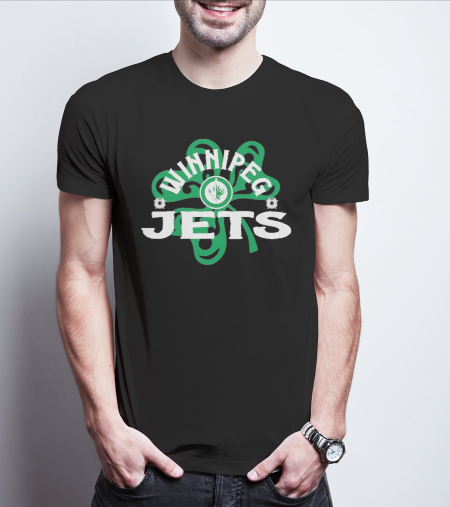 Winnipeg Jets Shamrock St. Patrick’s Day Hockey T-Shirt