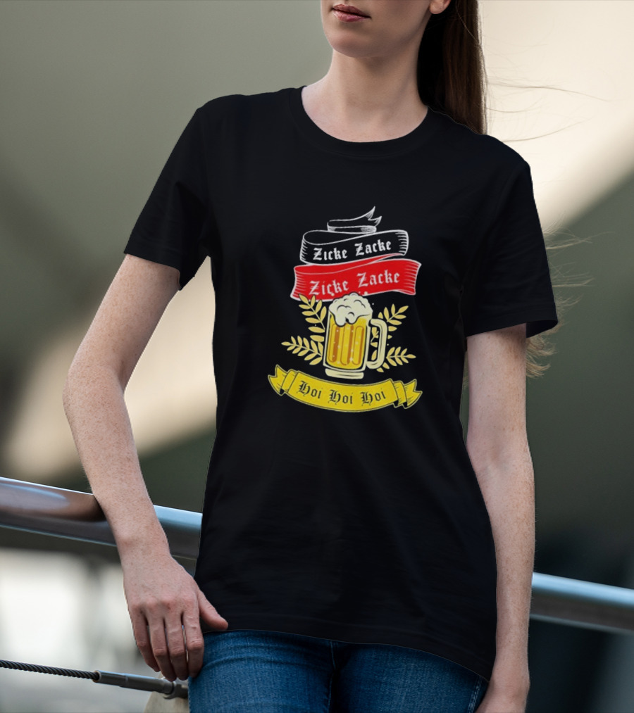 Zicke Zacke Oktoberfest Beer Germany Flag Hoi Hoi Hoi T-Shirt