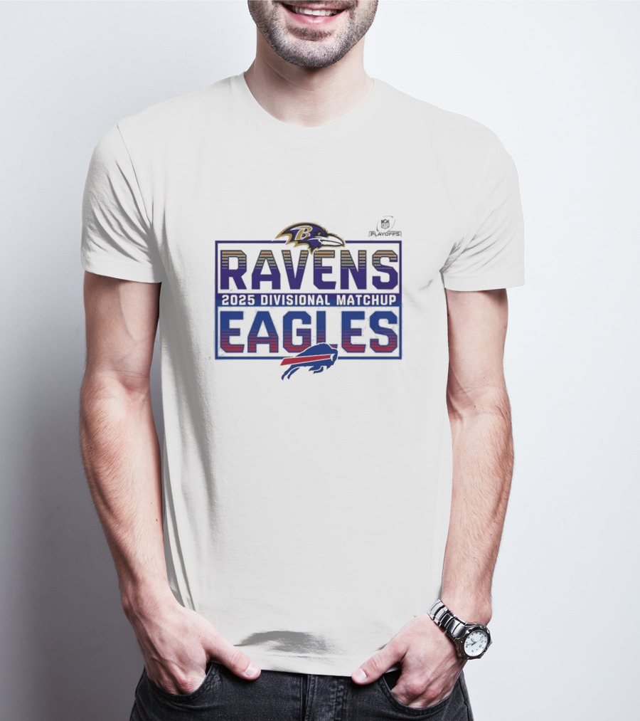 2025 NFL Playoffs Ravens Vs Eagles Divisional Matchup T-Shirt