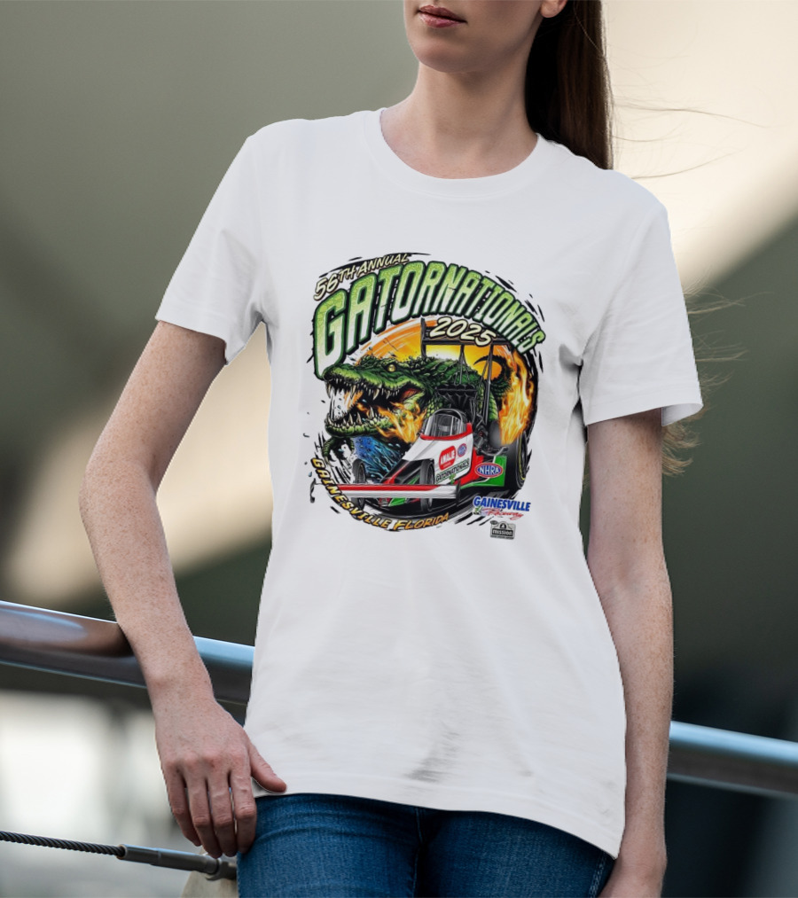 56th Annual Gatornationals 2025 Gainesville Florida NHRA Drag Racing Event T-Shirt