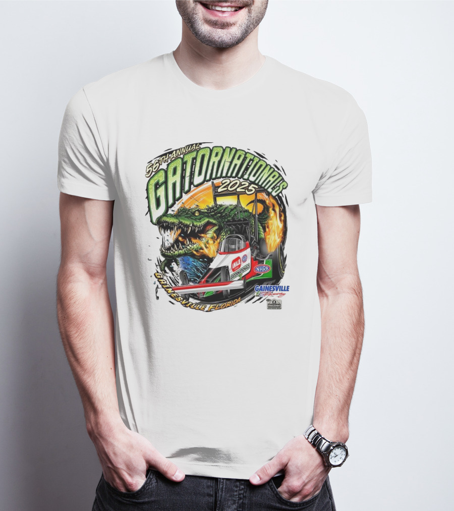 56th Annual Gatornationals 2025 Gainesville Florida NHRA Drag Racing Event T-Shirt