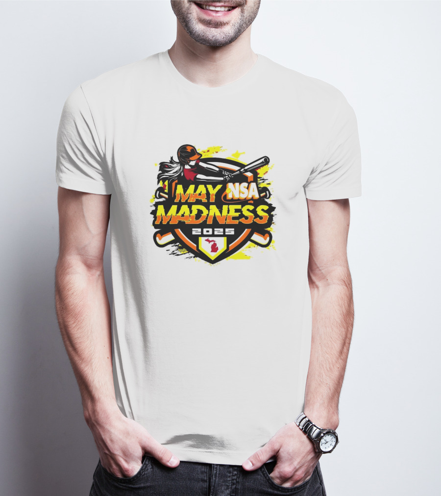 2025 NSA May Madness Fastpitch Tournament Michigan Logo T-Shirt