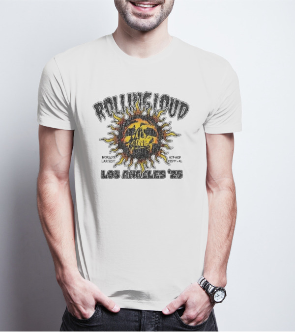 Rolling Loud Los Angeles 2025 Skull Sunburst Graphic T-Shirt