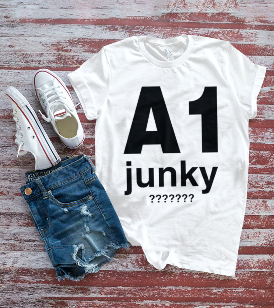 A1 Junky Motorcycle Racing Graphic Bold Nostalgic Style T-Shirt