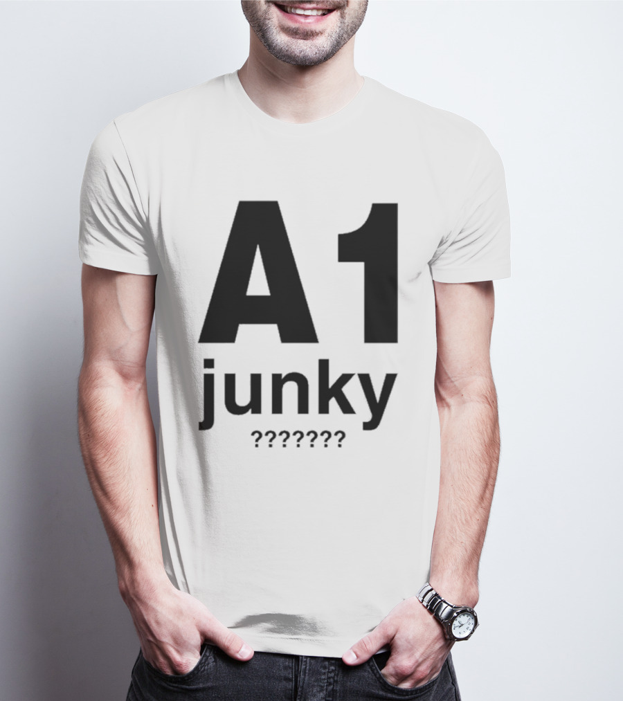 A1 Junky Motorcycle Racing Graphic Bold Nostalgic Style T-Shirt