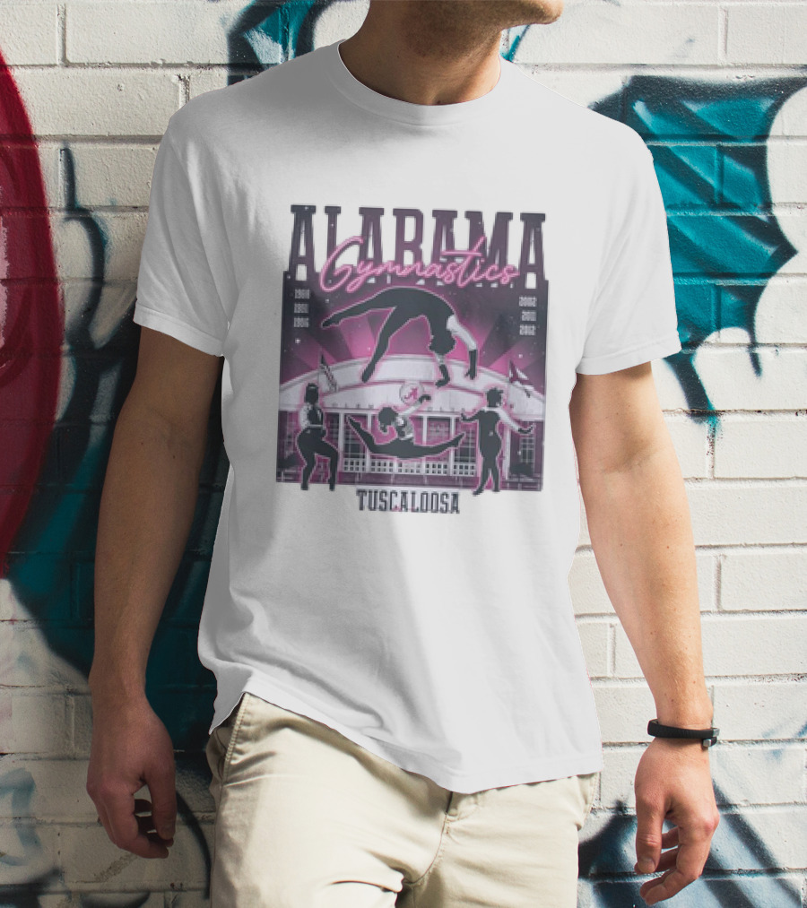 Alabama Gymnastics Over The Coliseum Tuscaloosa With Years 1988 1991 1996 2002 2011 2012 T-Shirt