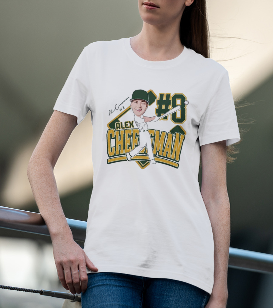 Alex Cheeseman #8 Baseball Caricature 2025 T-Shirt