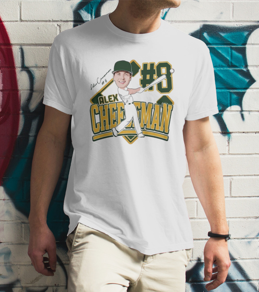Alex Cheeseman #8 Baseball Caricature 2025 T-Shirt