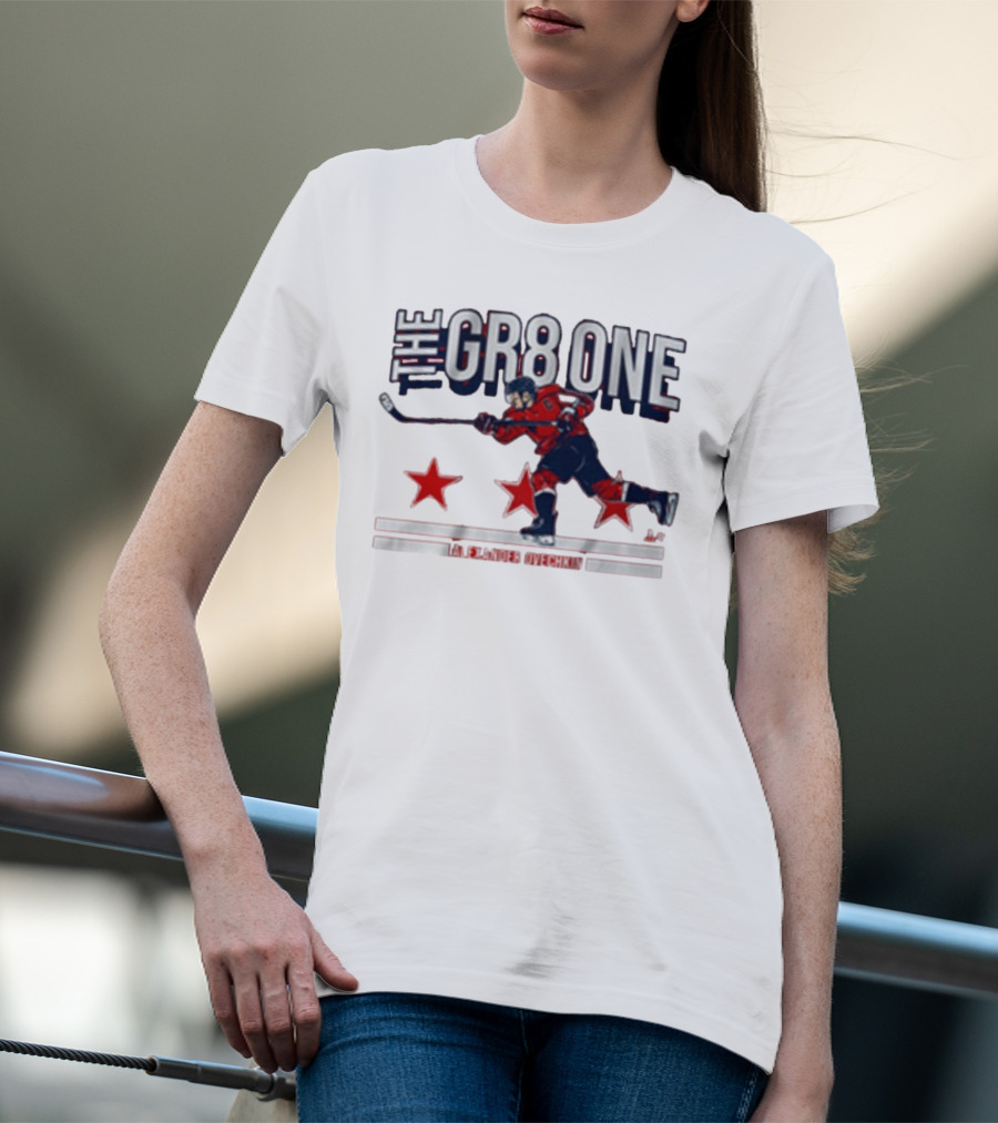 The GR8 One Alexander Ovechkin Hockey Player With Stars And Stick T-Shirt