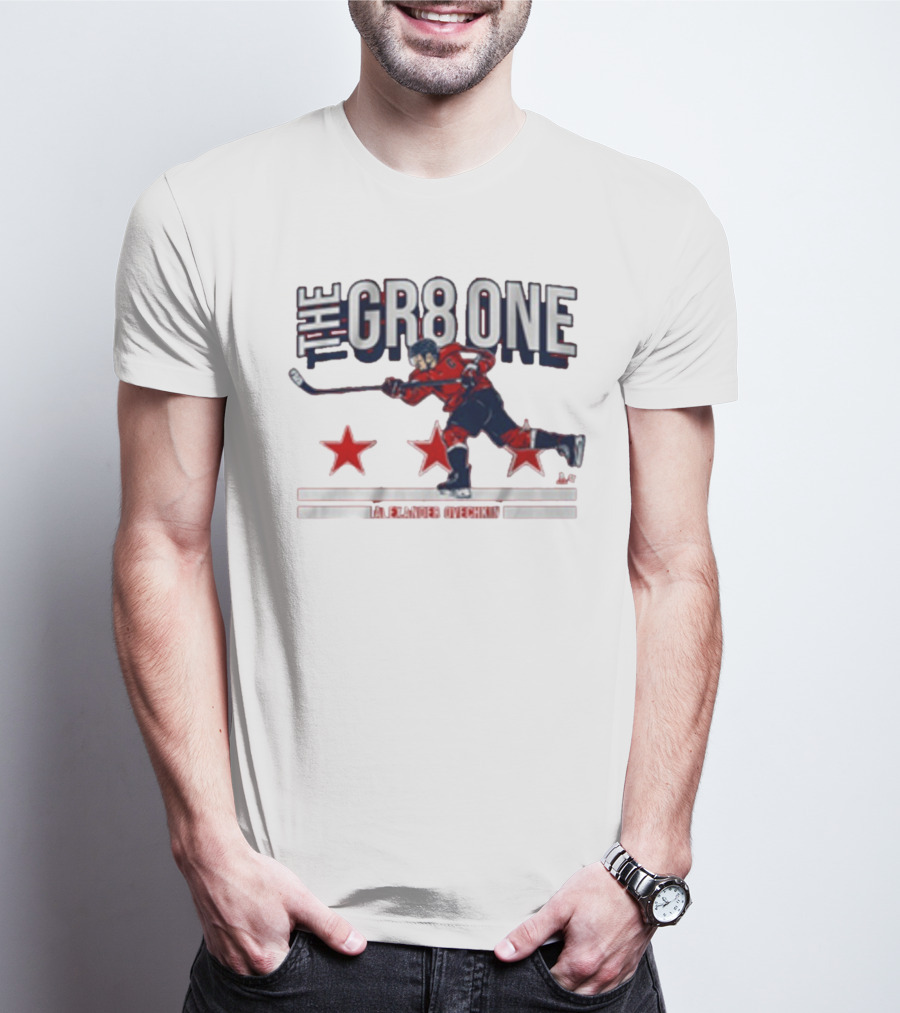 The GR8 One Alexander Ovechkin Hockey Player With Stars And Stick T-Shirt