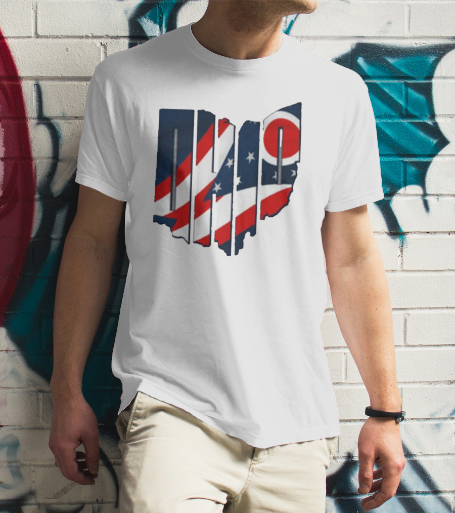 Ohio State Flag USA Cleveland Columbus Basketball 2025 T-Shirt