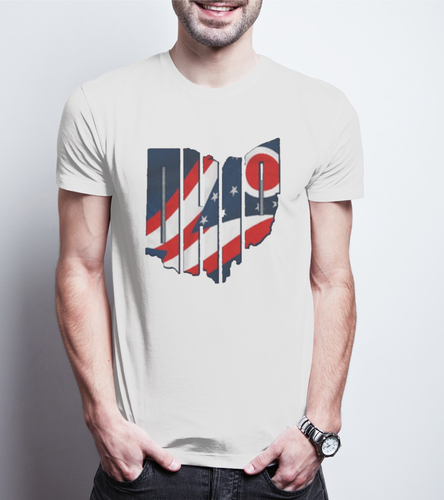 Ohio State Flag USA Cleveland Columbus Basketball 2025 T-Shirt