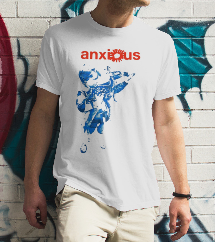 Anxious Blue Abstract Deer Kid T-Shirt