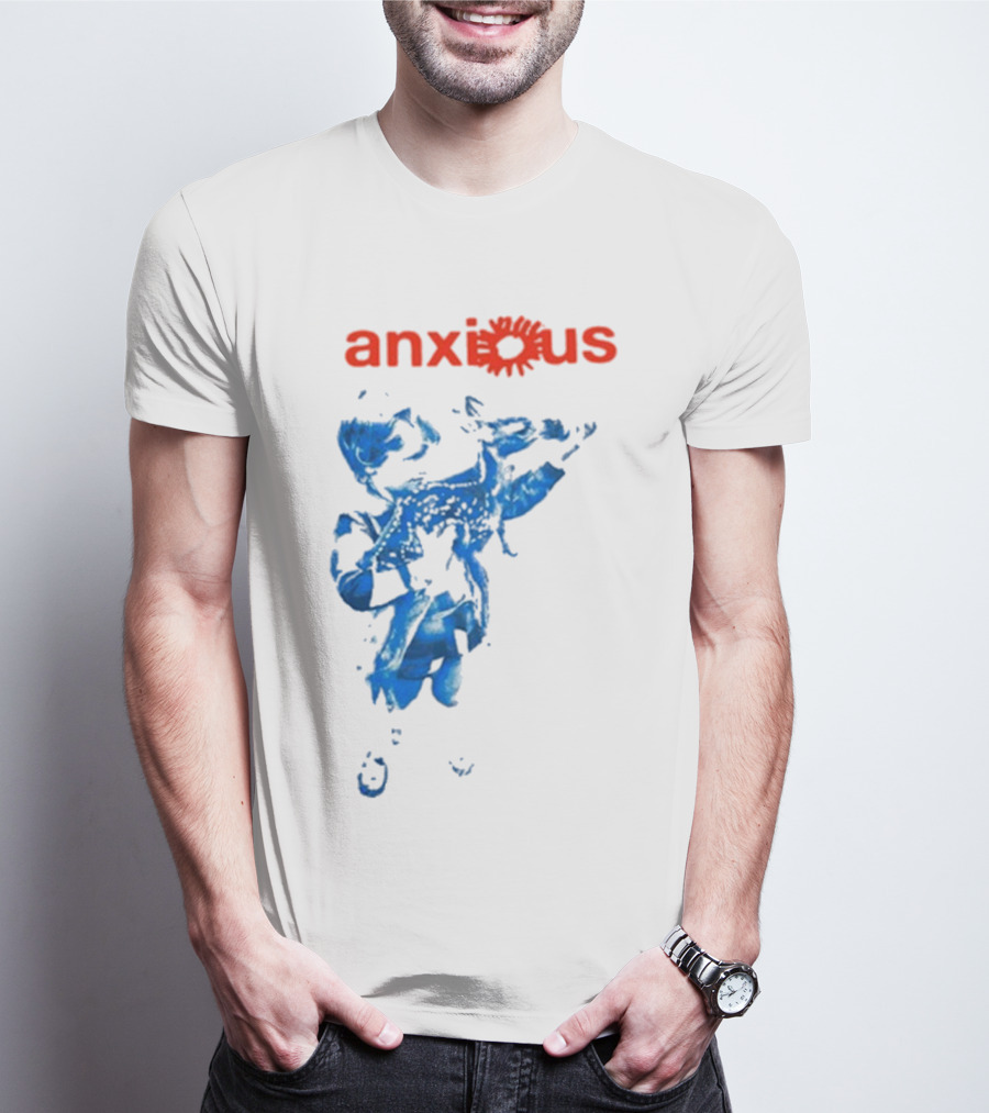 Anxious Blue Abstract Deer Kid T-Shirt