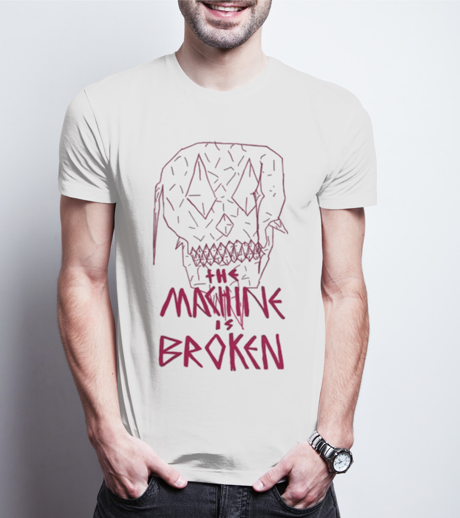 Arcadefire The Machine Is Broken Skull Illustration T-Shirt