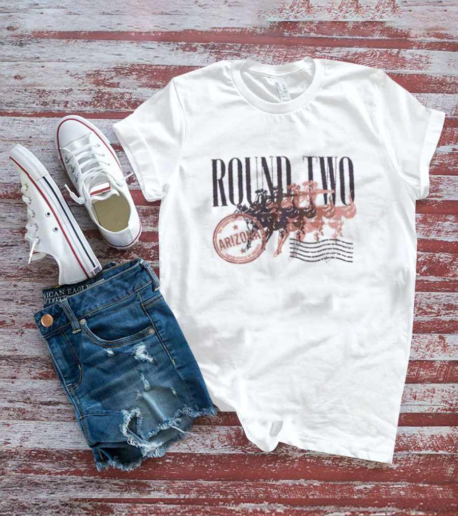 Round Two Arizona Vintage Cowboy Stamp T-Shirt